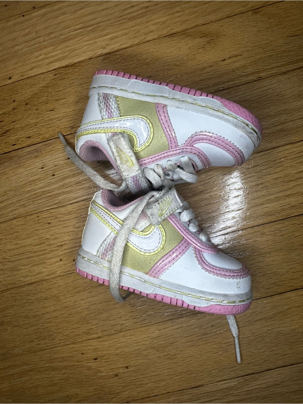 Nike Air Force 3c White, Pink & Yellow Sneakers